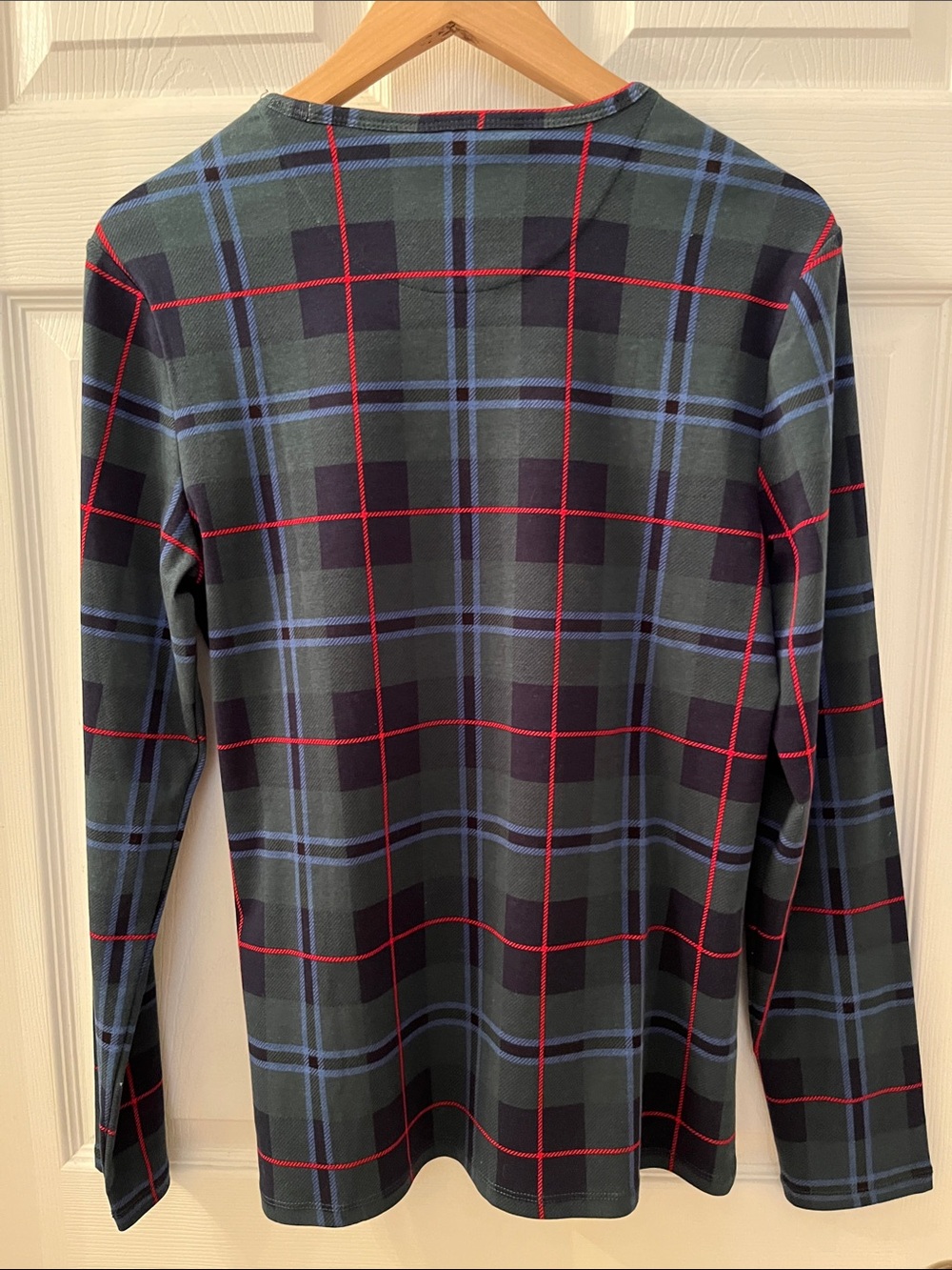 NWT Lauren Ralph Lauren Navy Plaid Long Sleeve Tee Size L - Picture 4 of 4